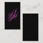 Roze Zebra huid afdrukklep klauw Visitekaartje (Voorkant / Achterkant)