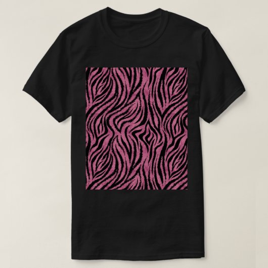 Roze Zebra huidtextuur glamoureus naadloos patroon T-shirt (Design voorkant)