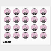Roze Zebra & kant Baby shower Sticker (Vel)
