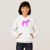 Roze zebra kinder T-shirt – Mooie gestreepte dierl (Voorkant volledig)