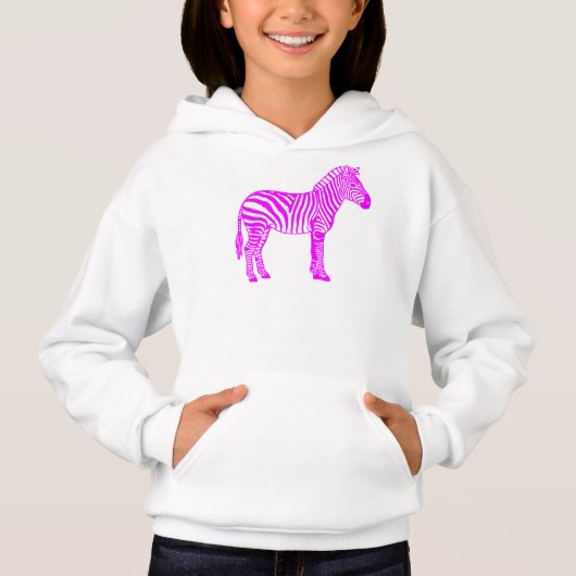 Roze zebra kinder T-shirt – Mooie gestreepte dierl (Voorkant)