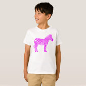 Roze zebra kinderent-shirt – leuk gestreept dierli t-shirt (Voorkant volledig)