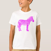 Roze zebra kinderent-shirt – leuk gestreept dierli t-shirt (Voorkant)