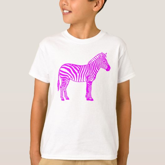 Roze zebra kinderent-shirt – leuk gestreept dierli t-shirt (Voorkant)