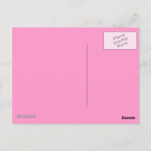 Roze Zebra konijn Briefkaart (Achterkant)