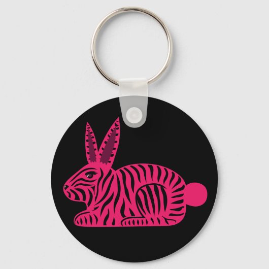 Roze Zebra konijn Sleutelhanger (Voorkant)