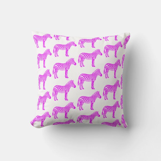 Roze zebra  kussen (Voorkant)