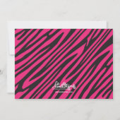 Roze Zebra Limosine Invitaties Kaart (Achterkant)
