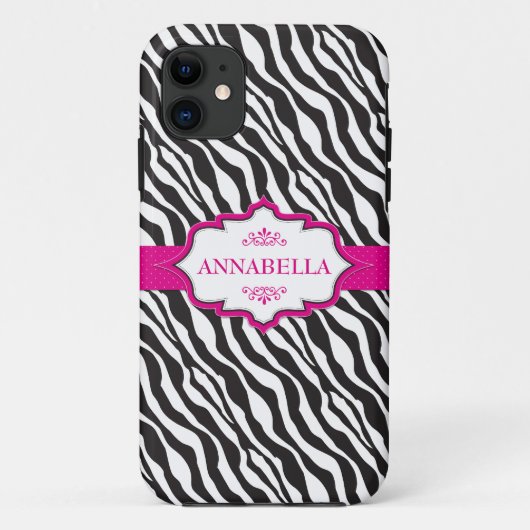 Roze Zebra lint Case-Mate iPhone Case (Achterkant)