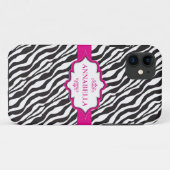 Roze Zebra lint Case-Mate iPhone Case (Achterkant (horizontaal))