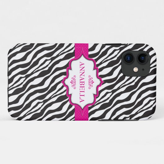 Roze Zebra lint Case-Mate iPhone Case (Achterkant (horizontaal))