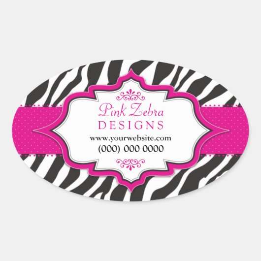 Roze Zebra lint promotionele Stickers (Voorkant)