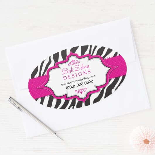 Roze Zebra lint promotionele Stickers (Envelop)