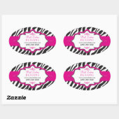 Roze Zebra lint promotionele Stickers (Vel)