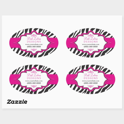 Roze Zebra lint promotionele Stickers (Vel)