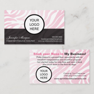 Roze Zebra Logo Toevoegen Visitekaartje