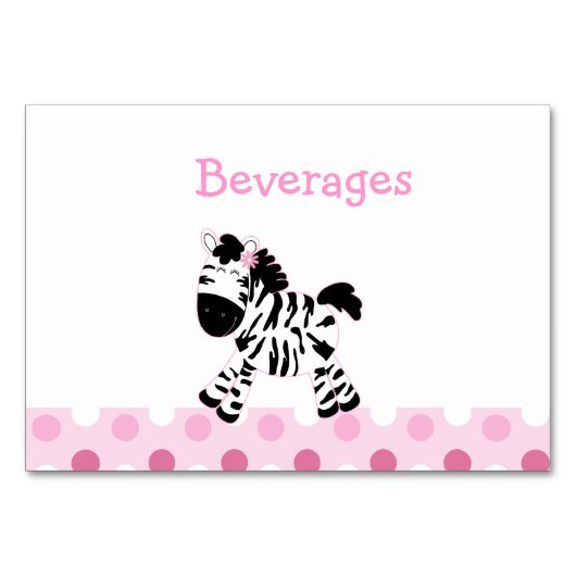 Roze Zebra met roze pokadot-tabel Kaart (Voorkant)