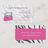 Roze Zebra Mode Visitekaartje (Voorkant / Achterkant)
