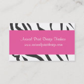Roze Zebra Mode Visitekaartje (Achterkant)