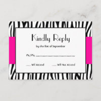 Roze Zebra Modern RSVP