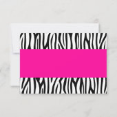 Roze Zebra Modern RSVP (Achterkant)