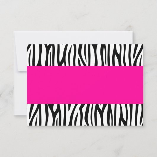 Roze Zebra Modern RSVP (Achterkant)