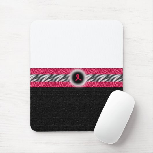 Roze zebra mousepad muismat (Met muis)