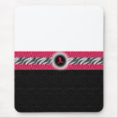 Roze zebra mousepad muismat (Voorkant)