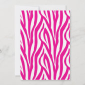 Roze Zebra Mustache Birthday Party Invitation! Kaart (Achterkant)