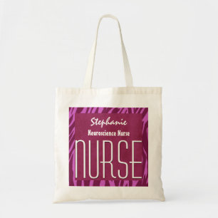 Roze Zebra NEUROSCIENCE Nurse Eigen naam Tote Bag