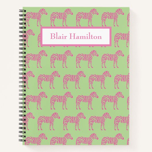 Roze zebra notitieboek (Voorkant)