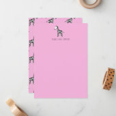 Roze zebra notitiekaartje (Voorkant / Achterkant in situ)