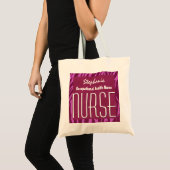 Roze Zebra OCCUPATIONAL HEALTH Nurse Custom Name Tote Bag (Voorkant (product))