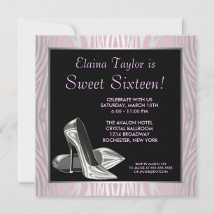 Roze Zebra op hoge hoogte - weet 16-partij Kaart