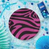 Roze Zebra Papieren Bordje (Feest)
