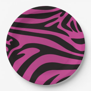 Roze Zebra Papieren Bordje