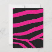 Roze Zebra Pattern Birthday Invitation Kaart (Achterkant)