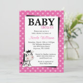 Roze Zebra polaire stip Babyschoenen Kaart (Staand voorkant)