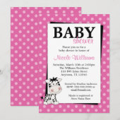 Roze Zebra polaire stip Babyschoenen Kaart (Voorkant / Achterkant)