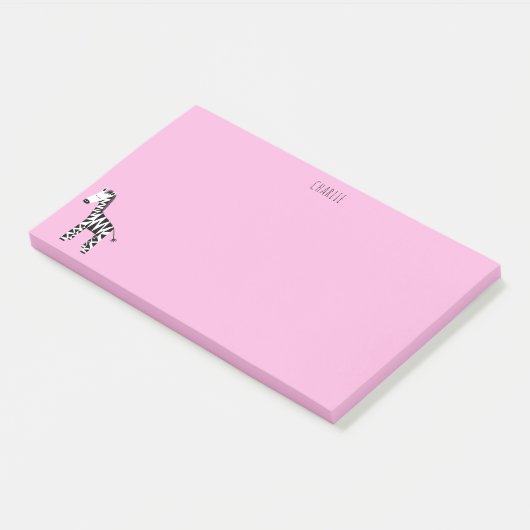 Roze zebra post-it® notes (Schuin)