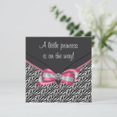 Roze Zebra Princess Baby shower Kaart (Staand voorkant)