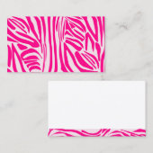 Roze zebra print afsprakenkaartje (Voorkant / Achterkant)