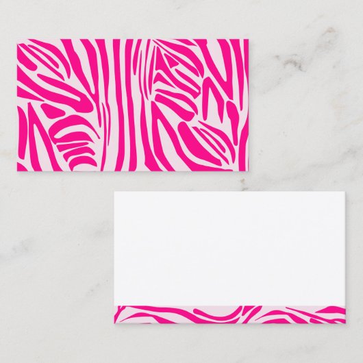 Roze zebra print afsprakenkaartje (Voorkant / Achterkant)