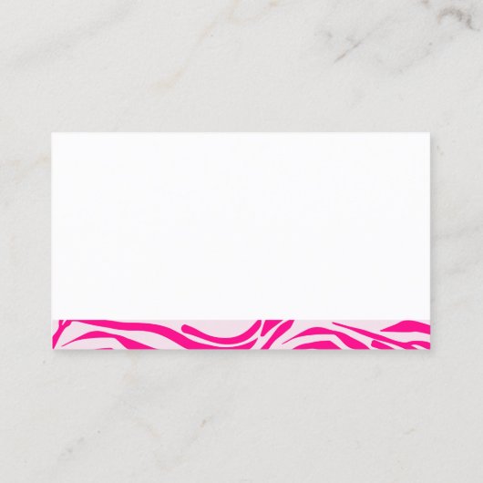 Roze zebra print afsprakenkaartje (Achterkant)