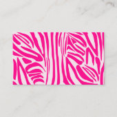 Roze zebra print afsprakenkaartje (Voorkant)