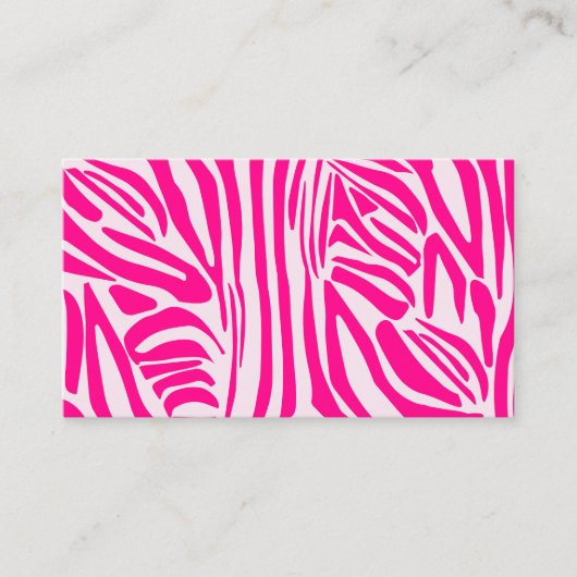 Roze zebra print afsprakenkaartje (Voorkant)