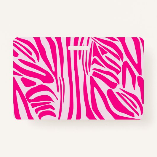 Roze zebra print badge (Voorkant)