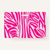 Roze zebra print badge (Achterkant)