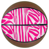Roze zebra print basketbal (Voorkant)