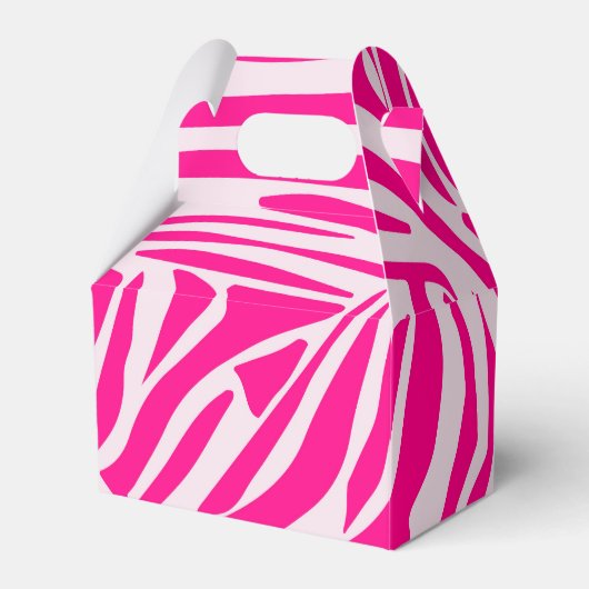 Roze zebra print bedankdoosjes (Voorkant Zijde)